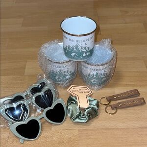 Camp Bachelorette Mug Set with Heart Sunglasses